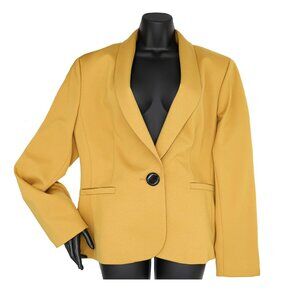 Vintage Classic Yellow Women's Blazer Tailored Fit Jacket‎ Stylish Office Wear